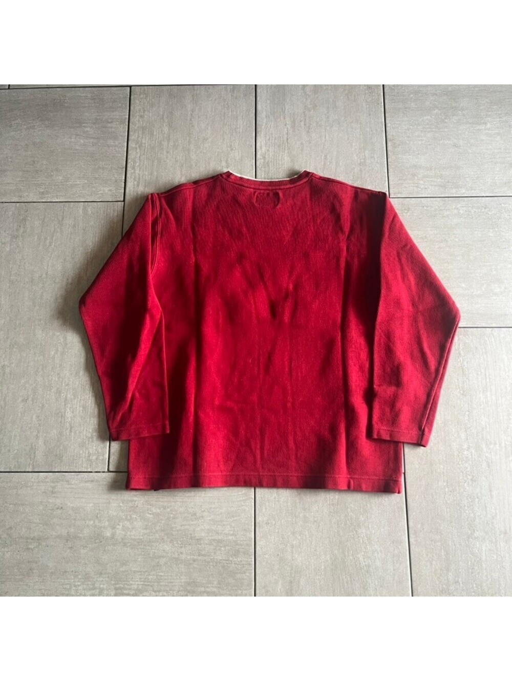 Point Zero Red Ribbed Crewneck Sweatshirt Size Large - Picture 6 of 9